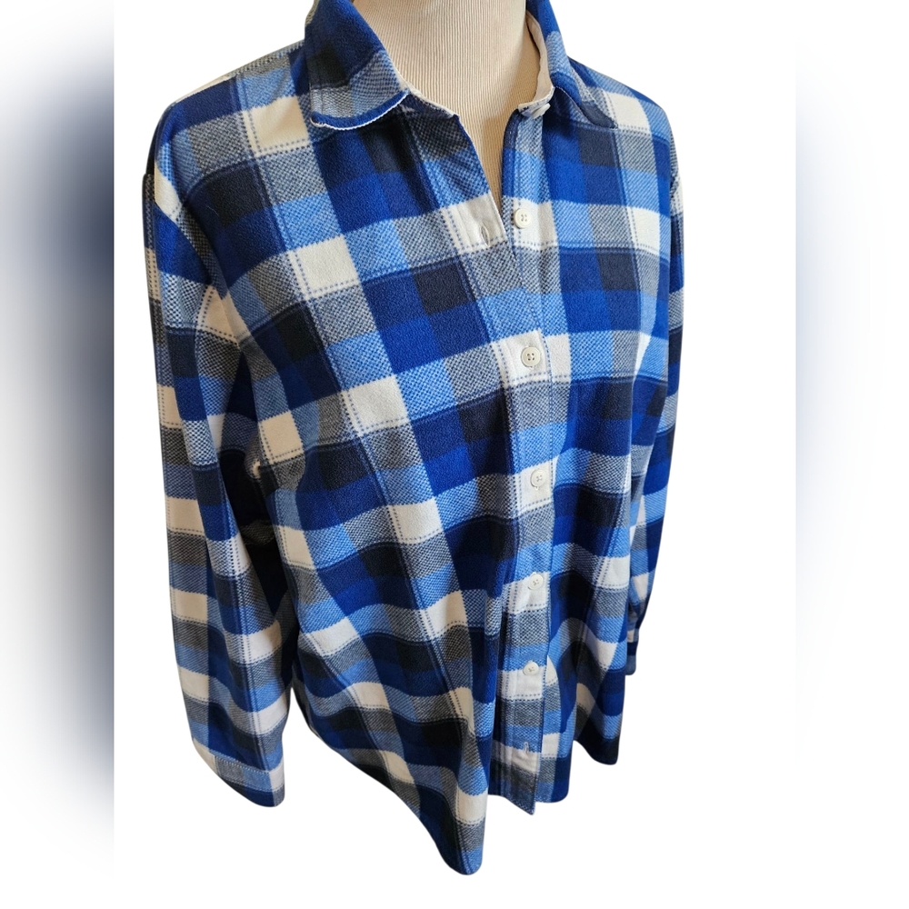 Riders By Lee Womens Fleece Button Up Shirt Size XL.